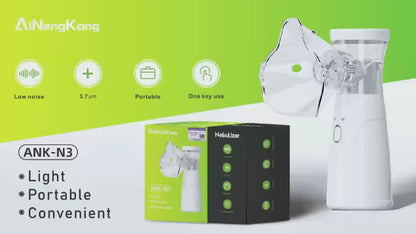 Portable Mesh Nebulizer | Handheld Nebulizer Machine for Adults & Kids (Battery/USB, Quiet Mist)