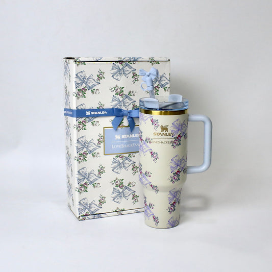 Blue Petal 40oz Floral Stainless Steel Stanley | Gift Box Included - Imperial Nest